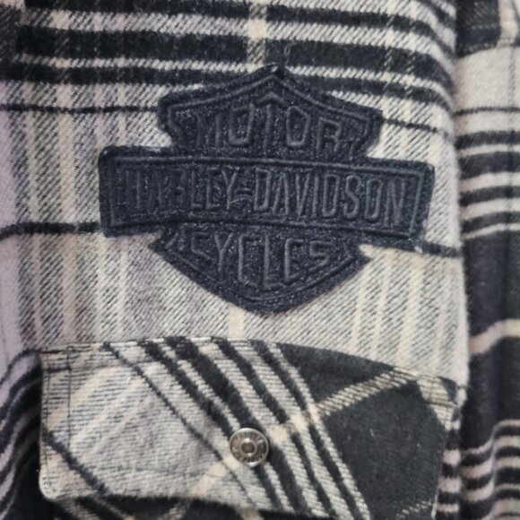 Harley Davidson Wool Button Flannel - Picture 3 of 5